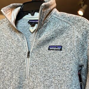 Patagonia Light Gray Fleece Pullover Quarter-Zip